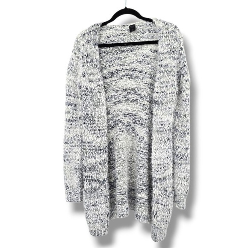 Madison Lilly Women's Cozy Knit Open Front Long Cardigan Sweater Size S Speckled